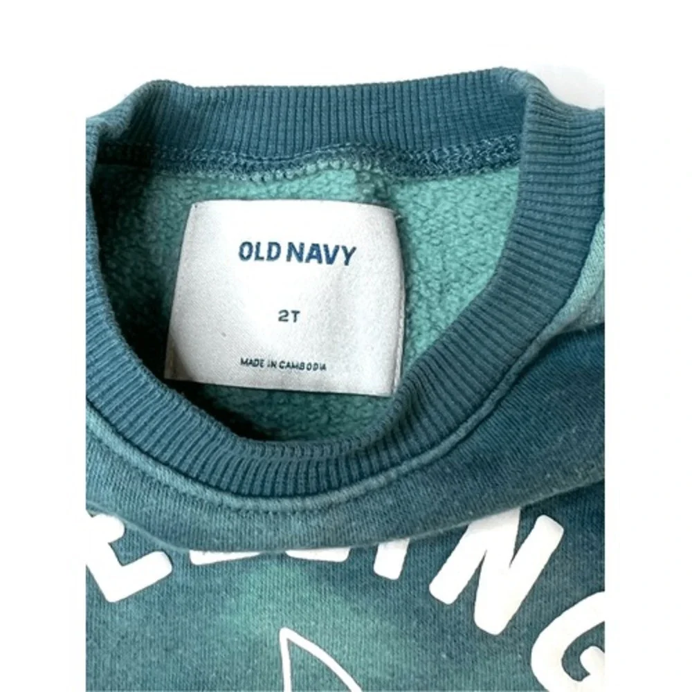 Old Navy Crewneck Blue Shark Graphic‎ Sweatshirt Toddler 2T Cozy Casual